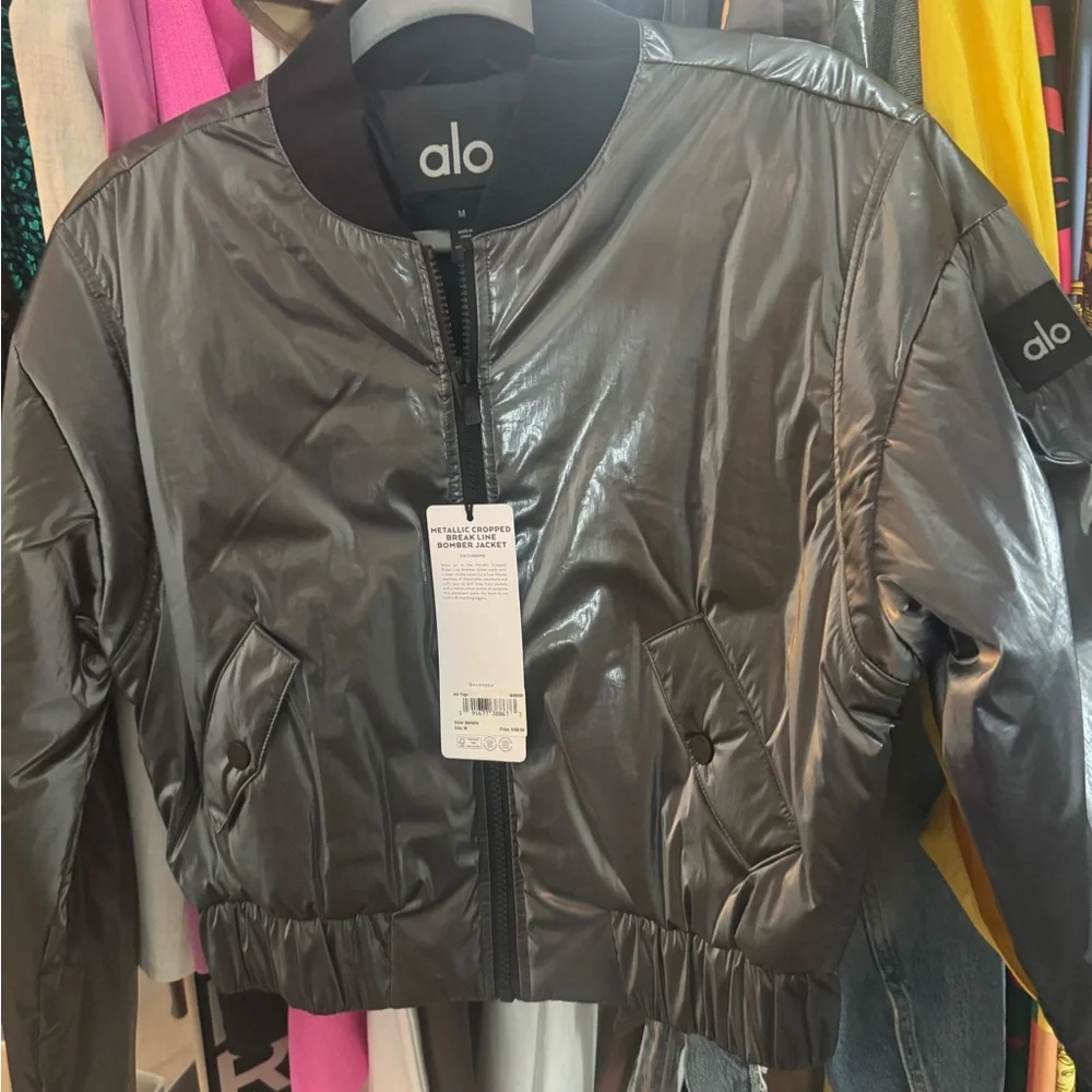 ALO Yoga Metallic Bomber Jacket - Picture 4 of 4